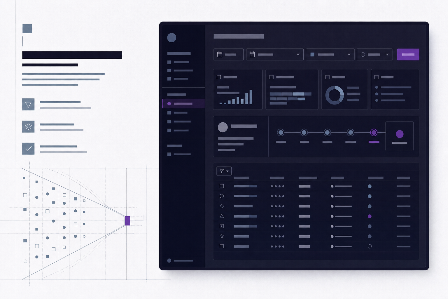 Product-interface illustration for the app audit page of Elidian